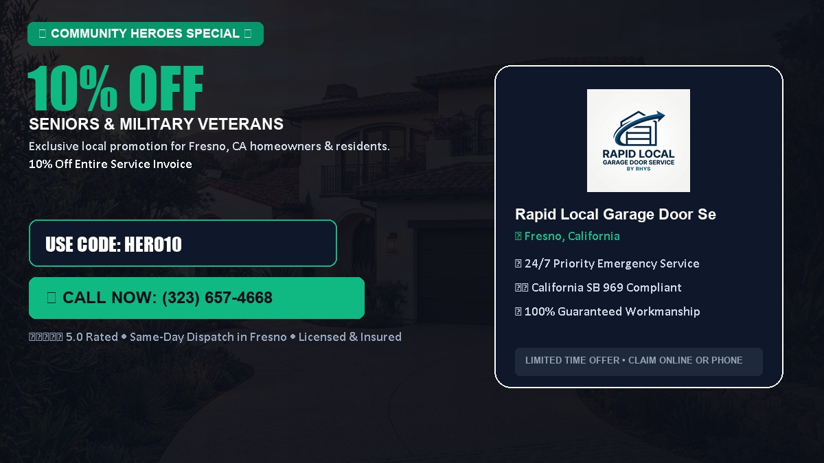 10% OFF Senior Citizens (65+) & Military / Veteran Community Discount in Fresno, CA