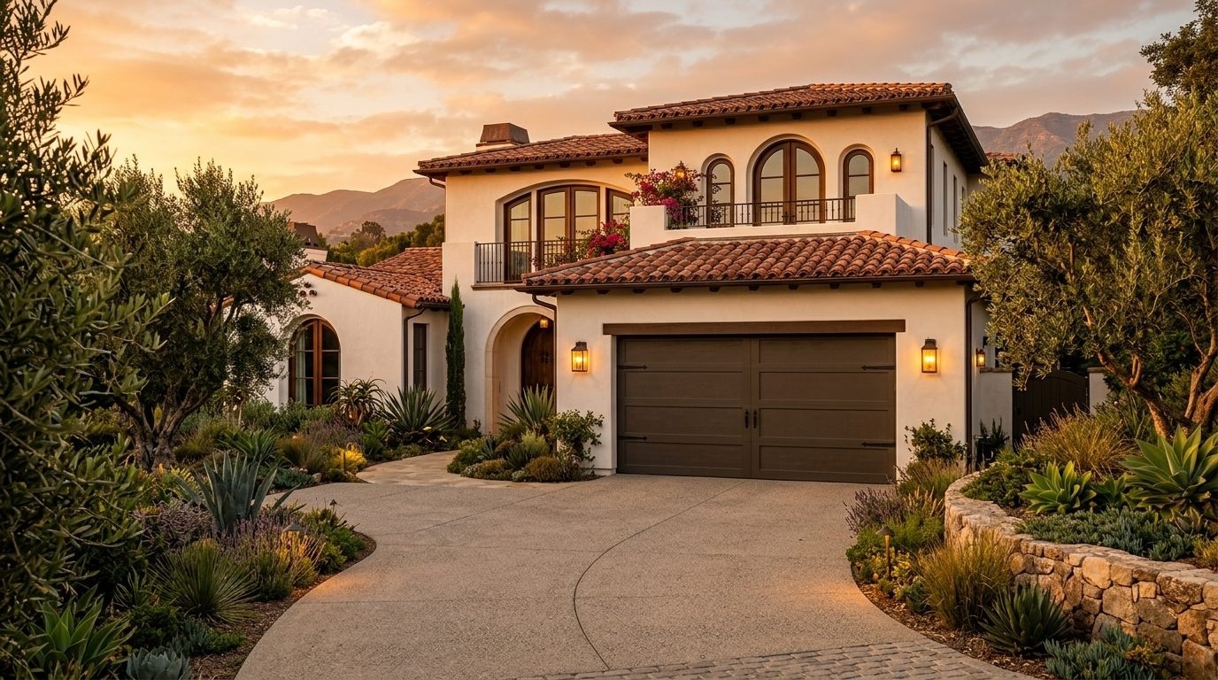 Rapid Local Garage Door Service by Rhys Exterior Closed Garage Door at Twilight